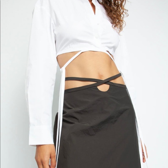 CHRISTOPHER ESBER CROPPED COTTON WRAP TOP, SZ AUS/10 US/6 WHITE - Picture 9 of 16